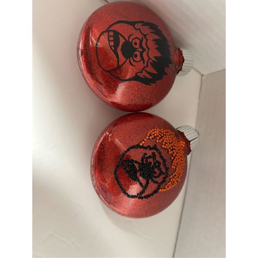 Freeze Miser, Heat Miser handmade glitter ornaments